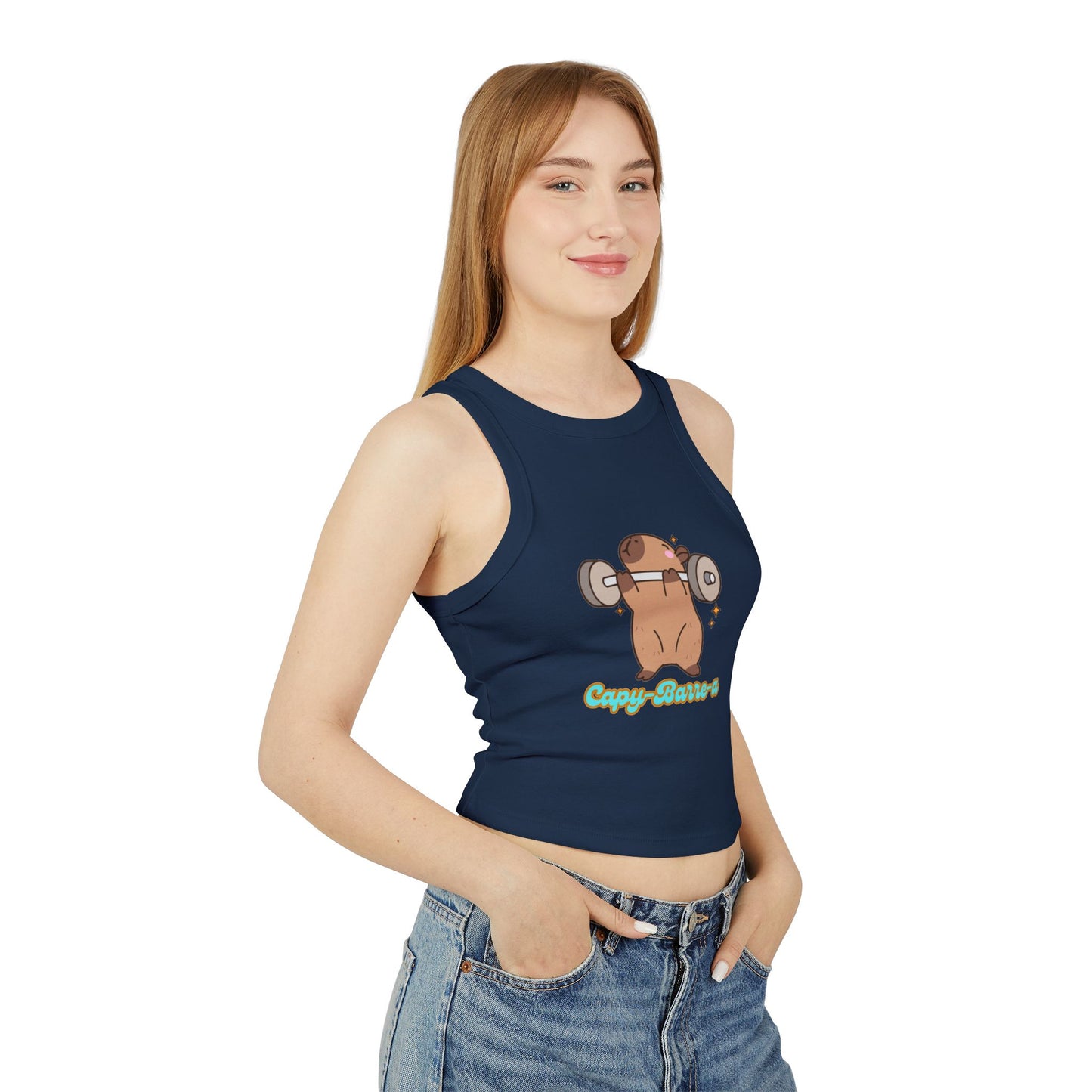 Capy-barre-a  Crop Racer Tank Top